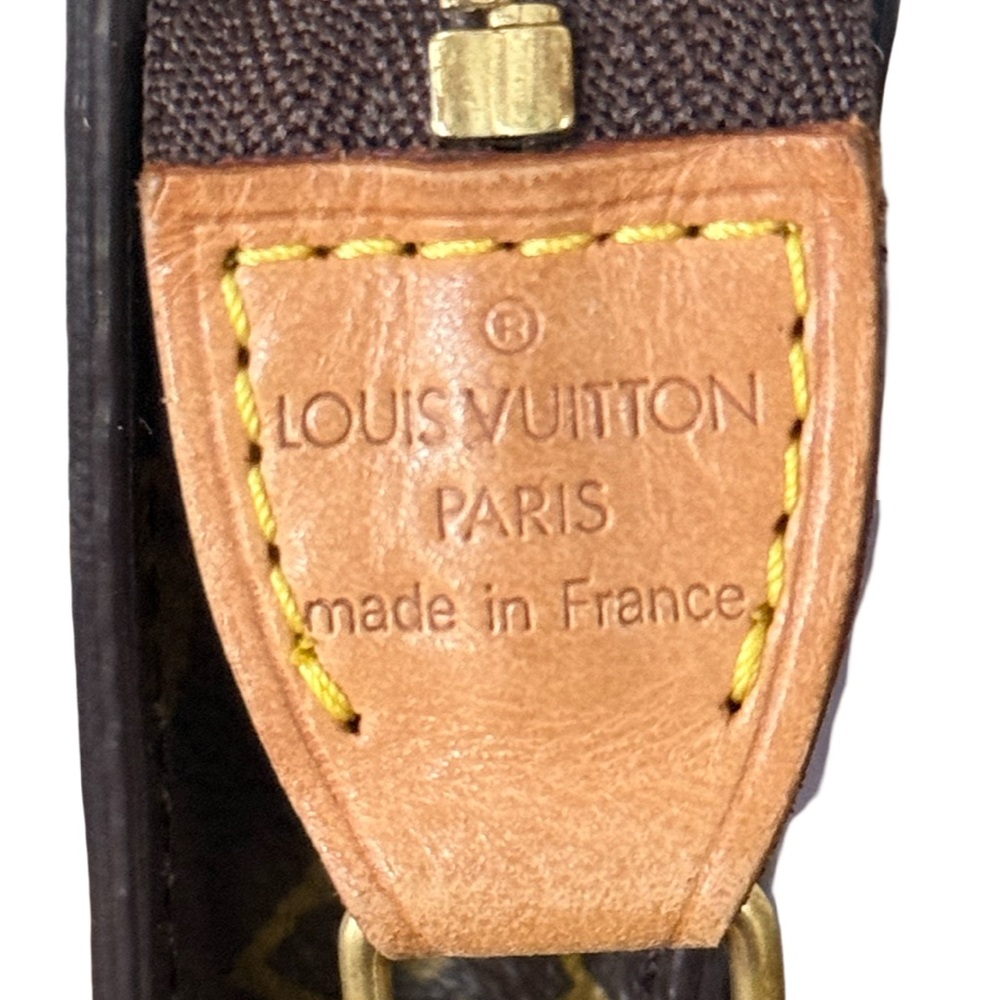 Authentic Louis Vuitton LV Brown Monogram Pouch with Gold Chain! Comes with COA! - Picture 7 of 15